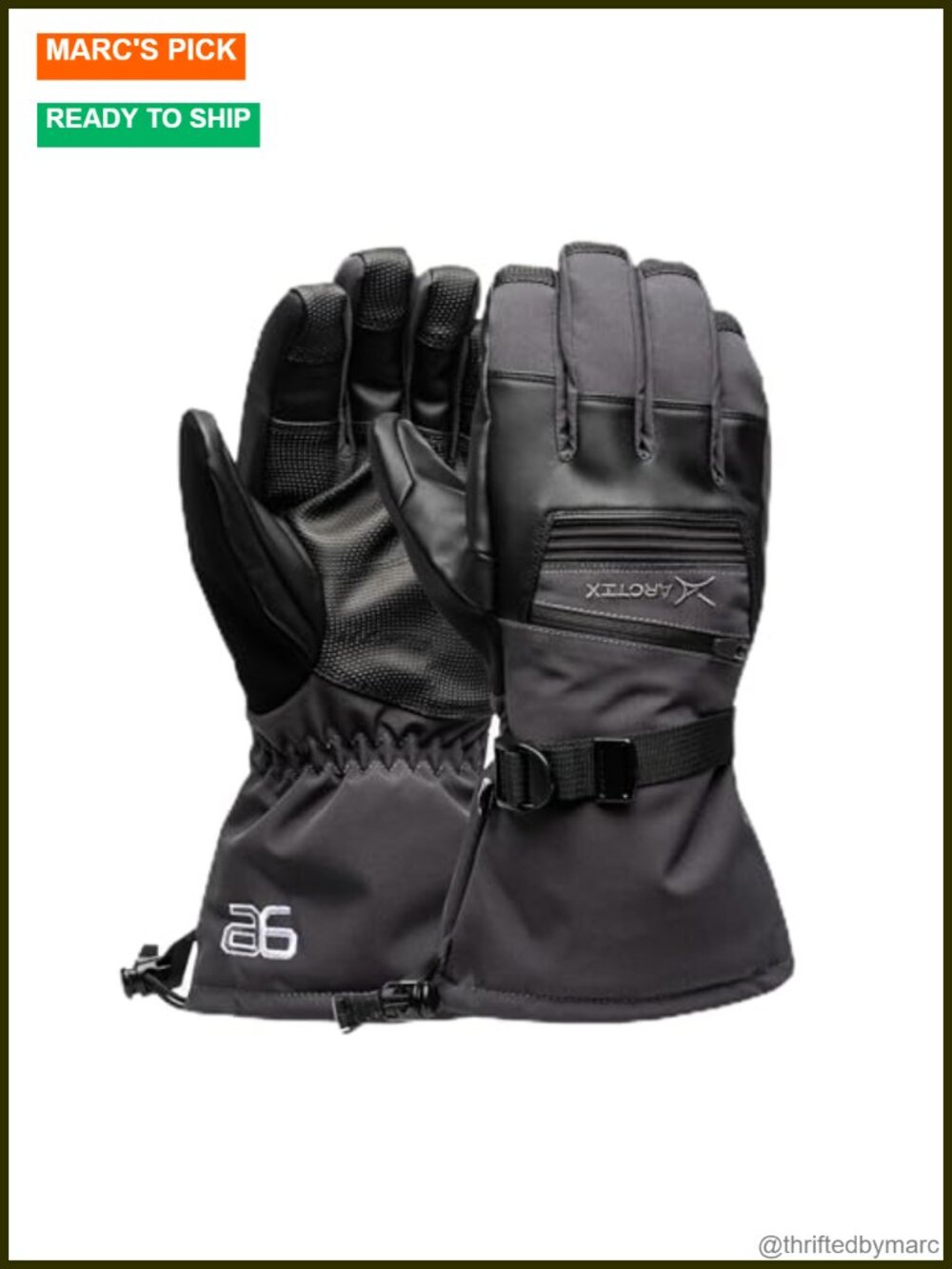 Men's Cold Weather Gloves with Thinsulate Insulation, Adjustable Cuff